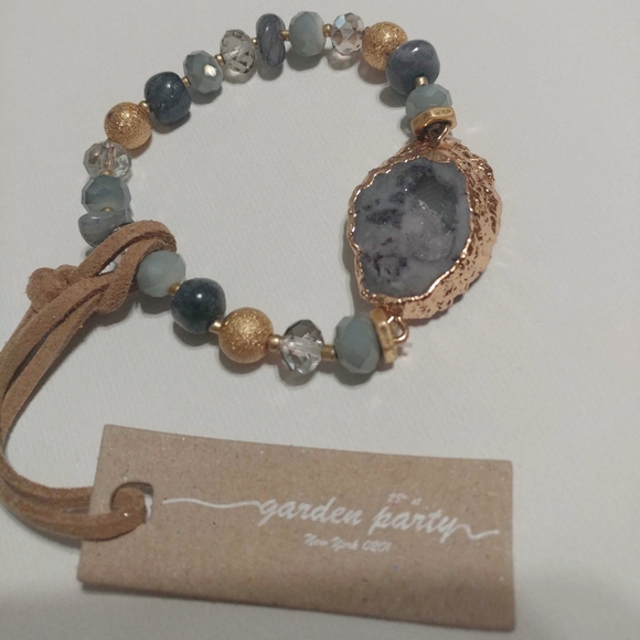 Garden Party Jewelry - (SOLD)NWT Electroplated Natural Raw Stone Bracelet